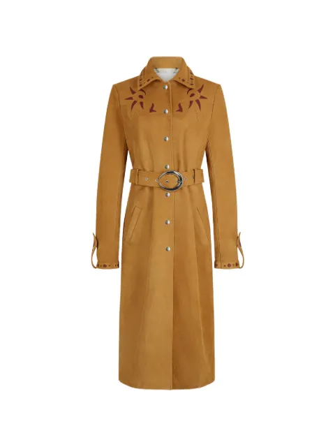 Rabanne suede trench coat Brown 26AFOW082VA0049