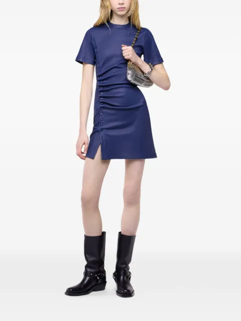 Rabanne ruched snap-button mini dress Blue 26AFRO744LB0068