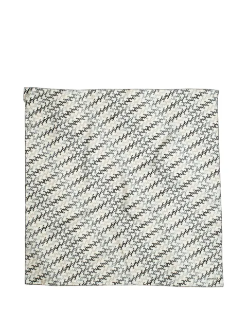 CHANEL Pre-Owned monogram pattern scarf White CC