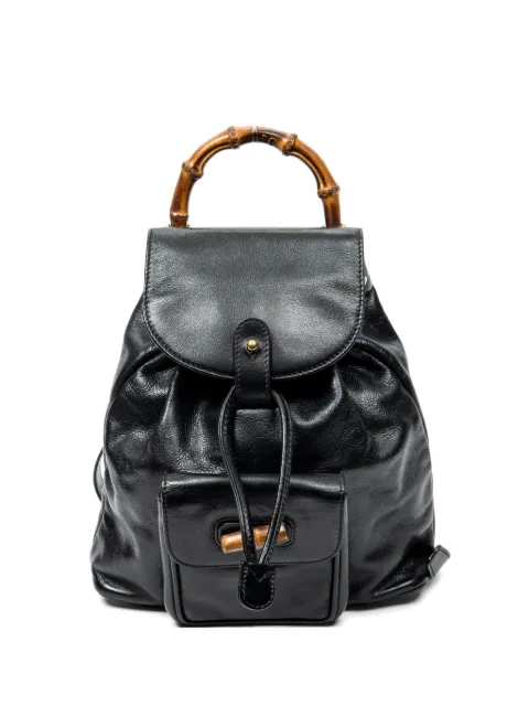 Gucci Pre-Owned mini Bamboo handle backpack Black 00317050030
