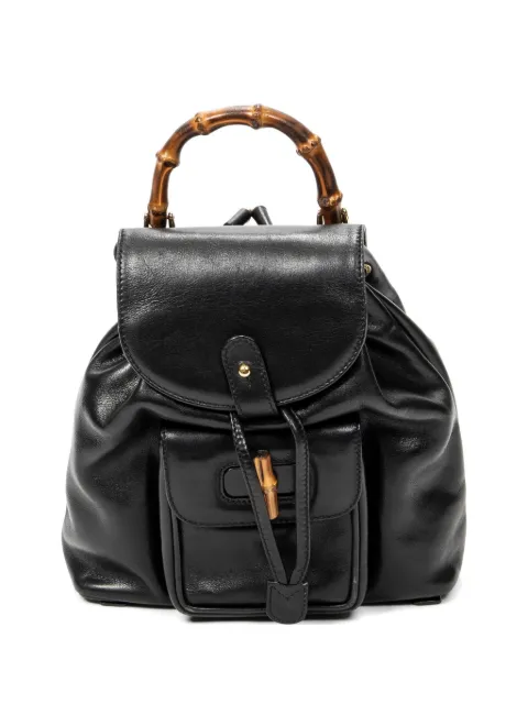 Gucci Pre-Owned mini Bamboo leather backpack Black 00317050030