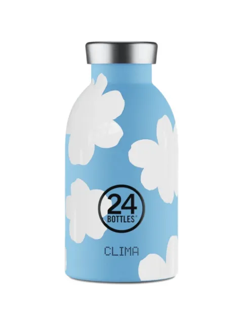 24bottles 330ml Clima flower-print bottle Blue 24001802