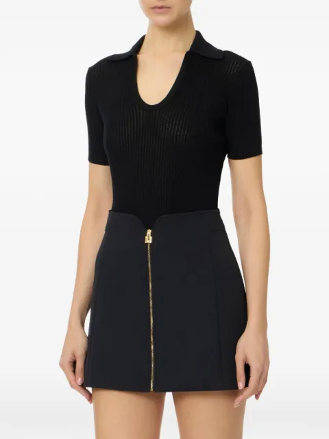 Elisabetta Franchi knit polo shirt with printed logo Black MK74Q61E2