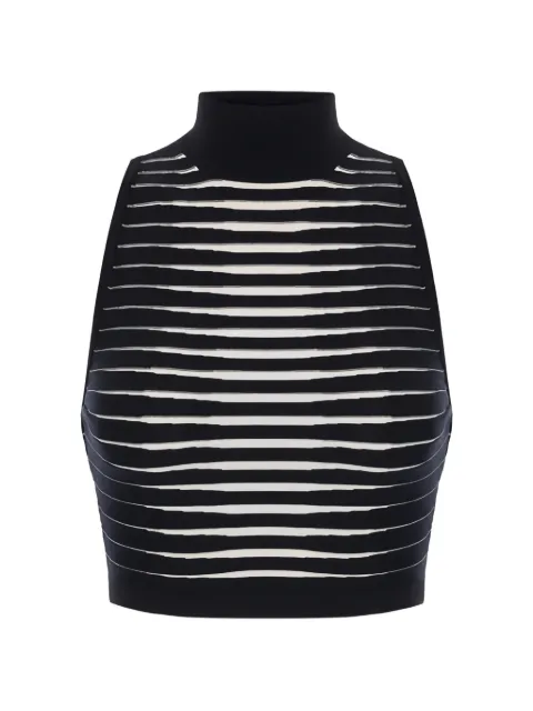 Elisabetta Franchi top in knit fabric with graduated stripes Black TK70S61E2