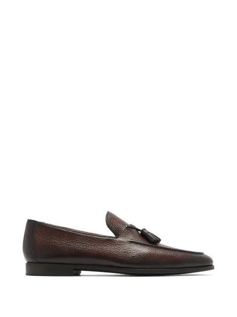 Magnanni tassel-detail grained leather loafers Brown 237872