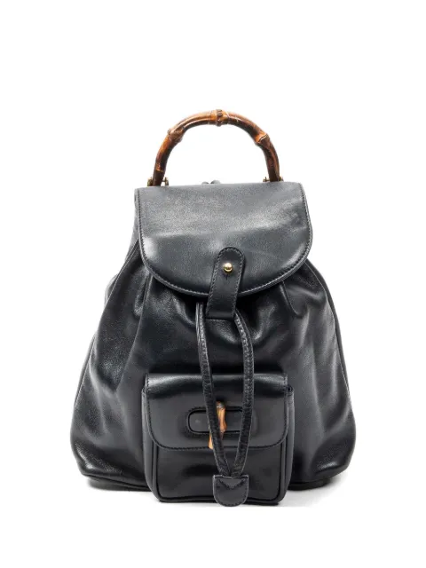 Gucci Pre-Owned Bamboo backpack Blue 00317050030