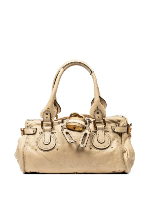 Chloé Pre-Owned Paddington padlock tote bag Neutrals 0306615276