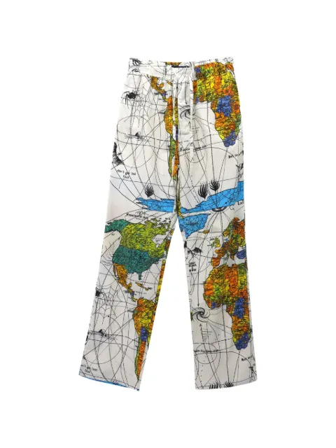SAINT MXXXXXX world-map print trousers White SM23S083W