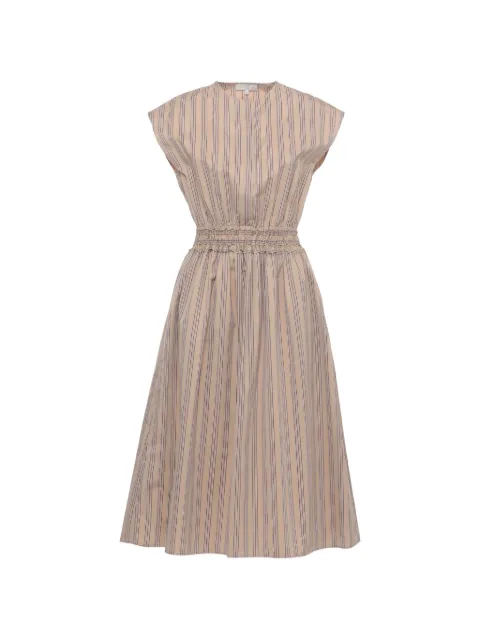 Antonelli striped smocked-waist midi dress Neutrals LUDOVICAQ6601251