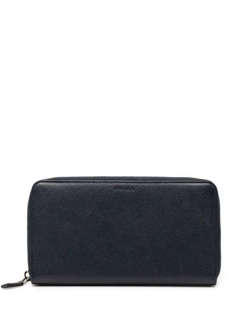 Prada Pre-Owned 2010-2026 Saffiano Zip Around Wallet long wallets Blue 7Y2UNAOW3LCSIAWN