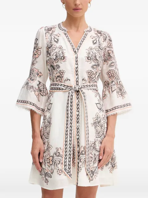 Hale Bob Maxwell floral-print belted mini dress Neutrals 62VE670A