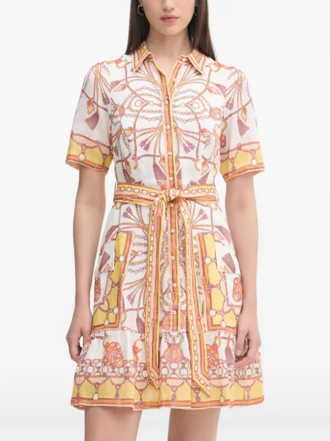 Hale Bob Aula belted chain-print mini dress White 61SG670A