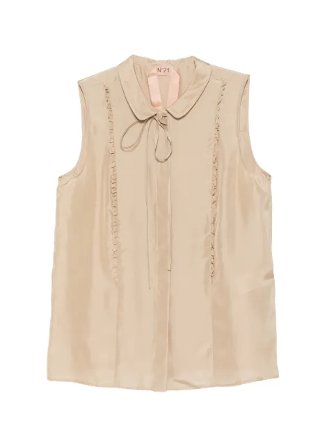 Nº21 ruffled bow-fastening top Neutrals G1015307