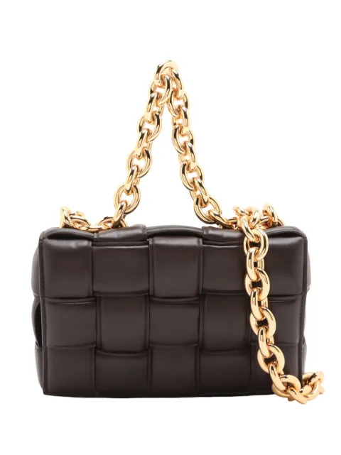 Bottega Veneta Pre-Owned 2012-2026 Nappa Intrecciato Padded Chain Cassette satchel Brown EHWXB392V0SV2L1Z