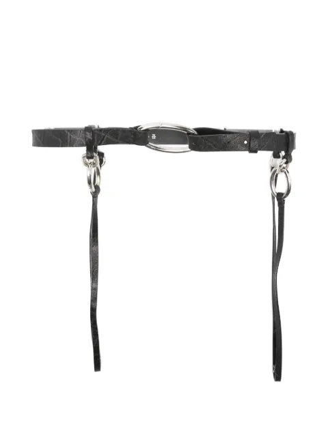 Gianfranco Ferré Pre-Owned 2000 ring-detail leather belt Black GF250BID