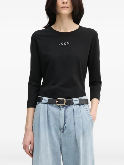 Joop! bead-embellished three-quarter sleeve T-shirt Black 30100027