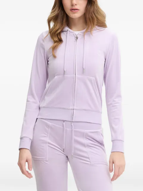 Juicy Couture logo-embroidered zip-up hoodie Purple JCAP176