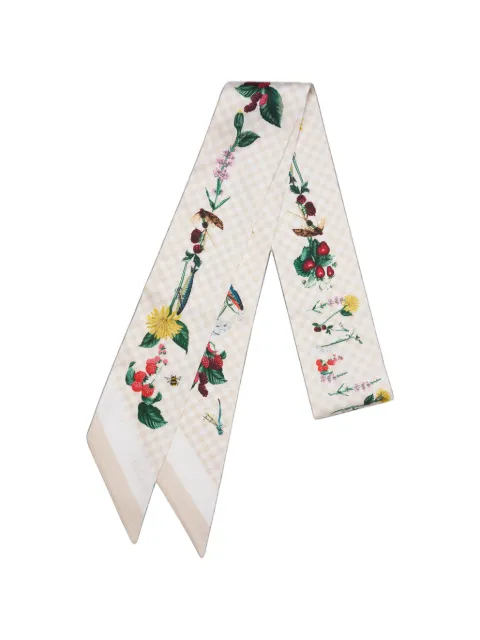 Mulberry floral-print gingham-check scarf Neutrals VS4898203H687