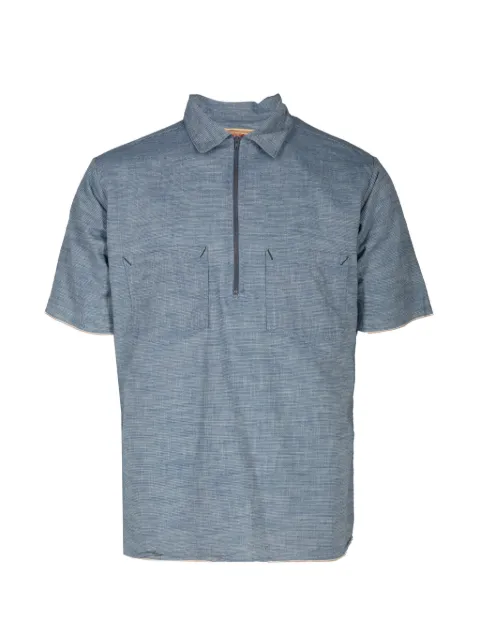 MONOSTEREO half-zip polo shirt Blue 01C07015