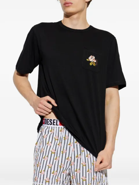 Diesel Kit-Jack-D-Core floral-print two-piece pajamas Black A222780NJCW