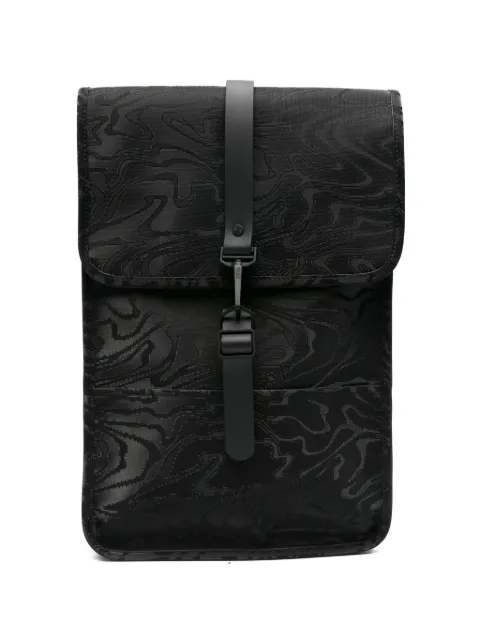 Rains swirl-print buckle-fastening backpack Black RA13020