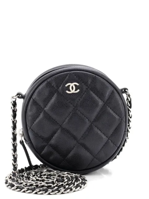 CHANEL Pre-Owned Round Clutch with Chain Quilted Caviar Mini crossbody bag Black S2NHX97XFUVNDZ07
