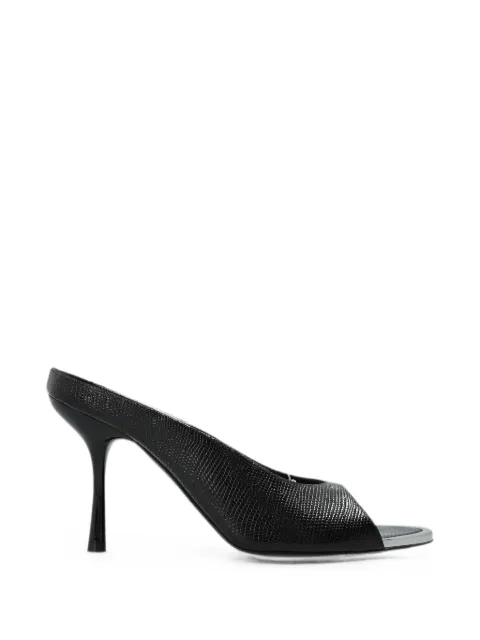 Diesel D-Diams lizard-effect leather mules Black Y03982P8660