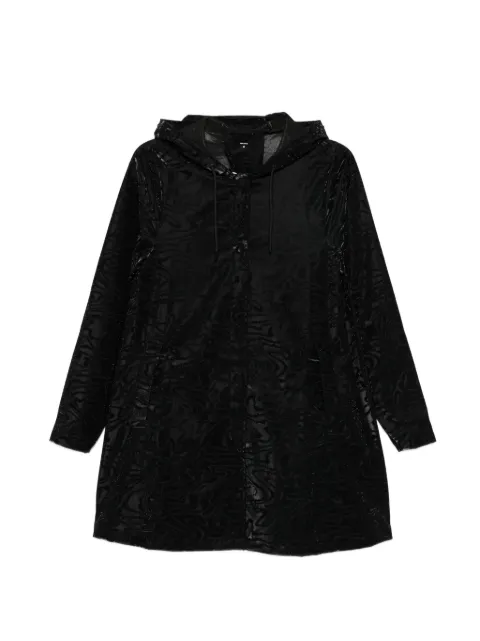 Rains A-line long-sleeve hooded jacket Black 18050