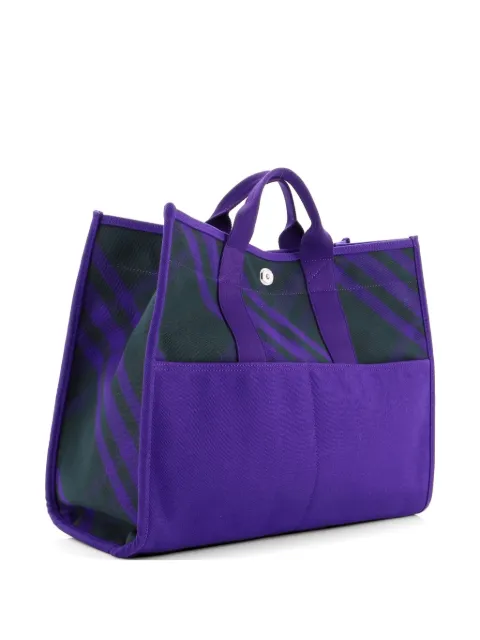 Burberry Pre-Owned Open Shopper Check Canvas Large tote bag Purple C5GX42IPTPU22UOY