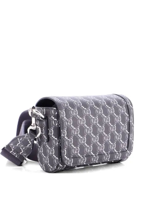 Gucci Pre-Owned Flap Messenger Bag GG Shadow Coated Canvas Super Mini crossbody bag Black 9XA2Y4UL95ZT7GKE