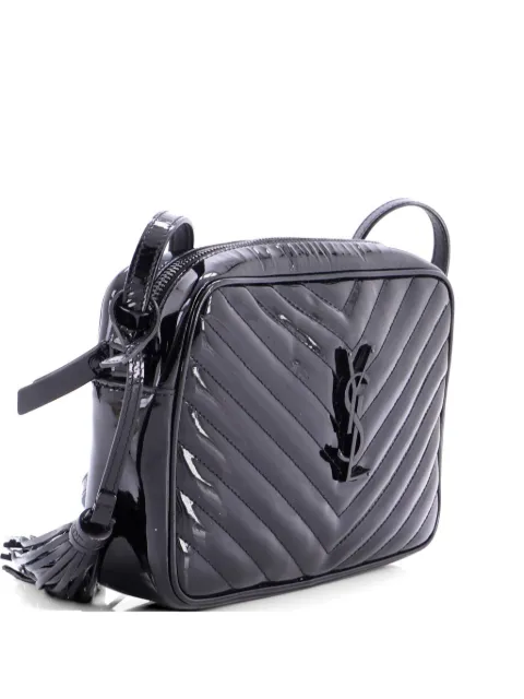 Saint Laurent Pre-Owned Lou Camera Bag Matelasse Chevron Patent Small crossbody bag Black XQMQJPS11SU2JWA8