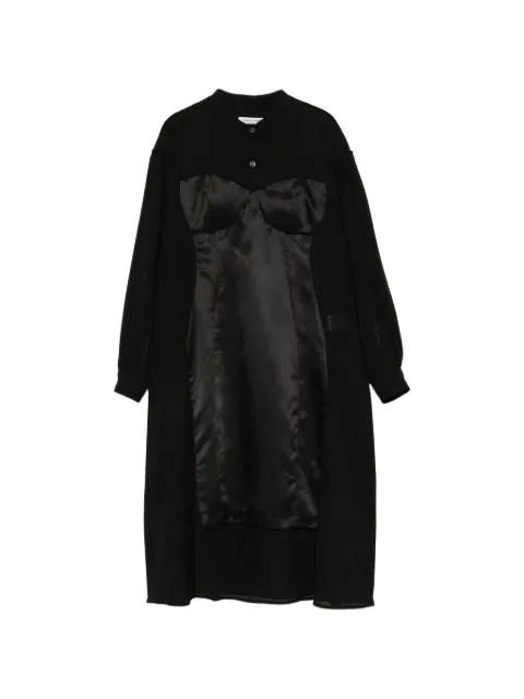 Undercover satin-panelled layered dress Black UP1F1701