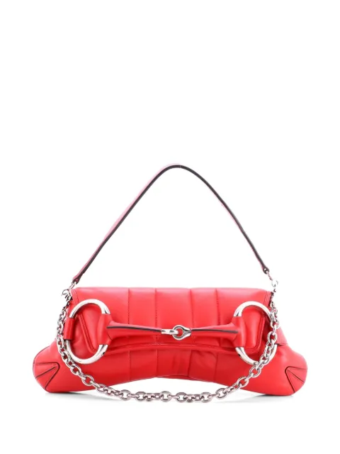 Gucci Pre-Owned Horsebit Chain Vertical Quilted Leather Large shoulder bag Red T6TSZVVIAPPO43CM