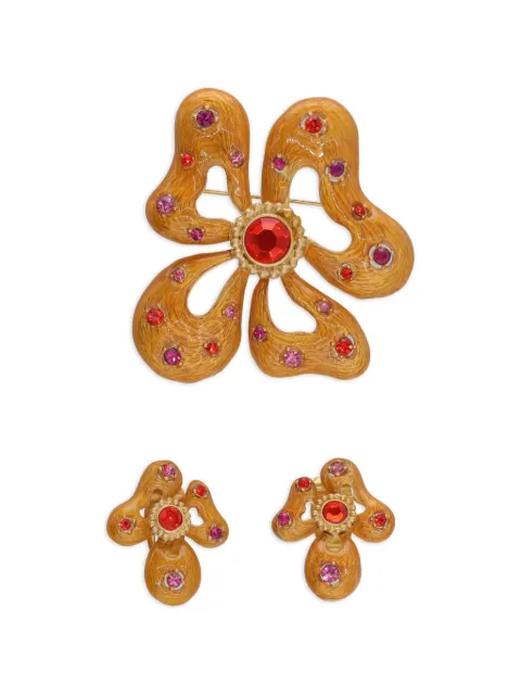 Vintage crystal-embellished Bijoux jewellery set Gold W1342691