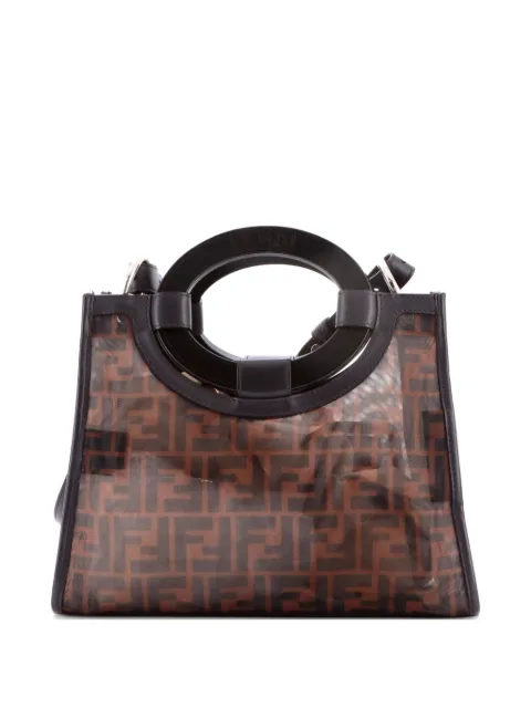 Fendi Pre-Owned Runaway Shopper Zucca Mesh Small tote bag Brown QGJRKD9H3U7SJUP4