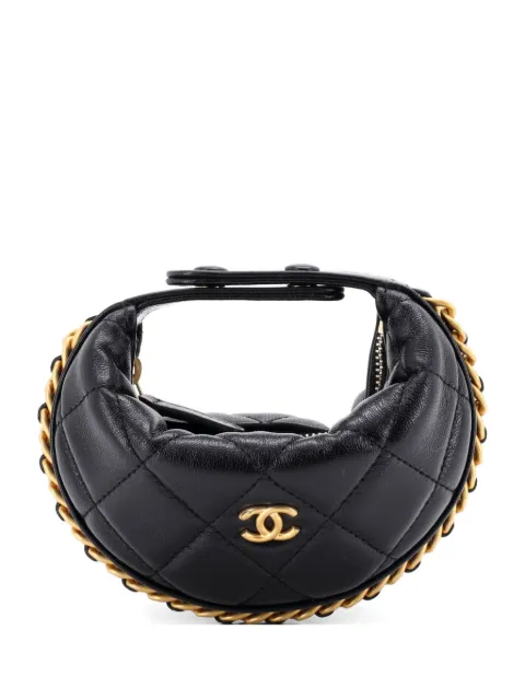 CHANEL Pre-Owned Chain Around Pouch Quilted Lambskin Extra Mini hobo bag Black OZ0XAI76WQG8QIAC