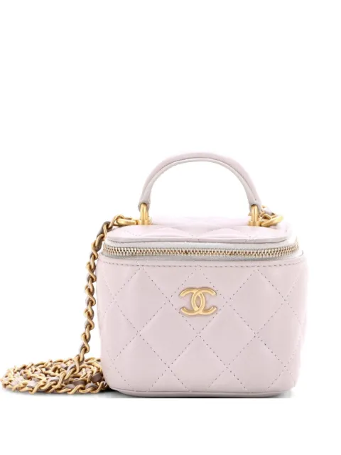 CHANEL Pre-Owned Classic Top Handle Vanity Case with Chain Quilted Lambskin Mini crossbody bag Grey 7KMH23KSQ9VMFSXL