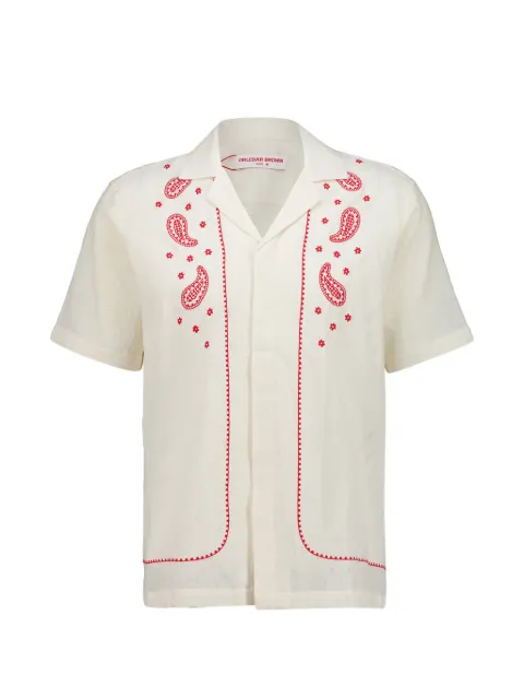 Orlebar Brown Maitan embroidery shirt White 282471