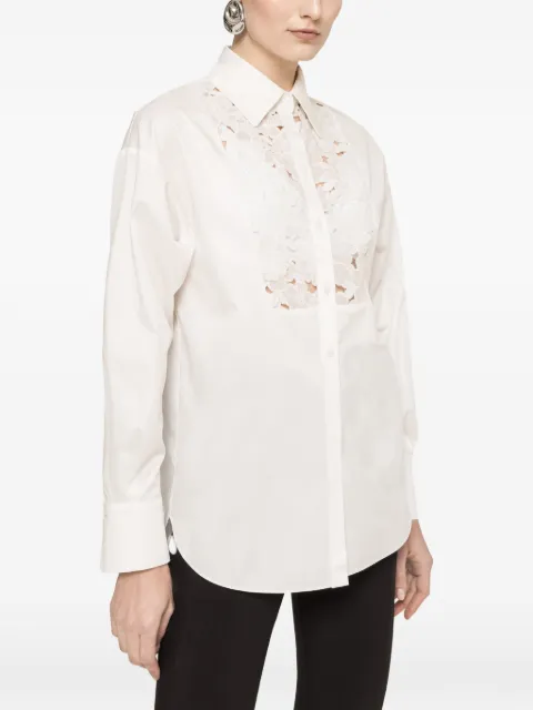 NISSA floral-embroidered shirt White C16559WHITE