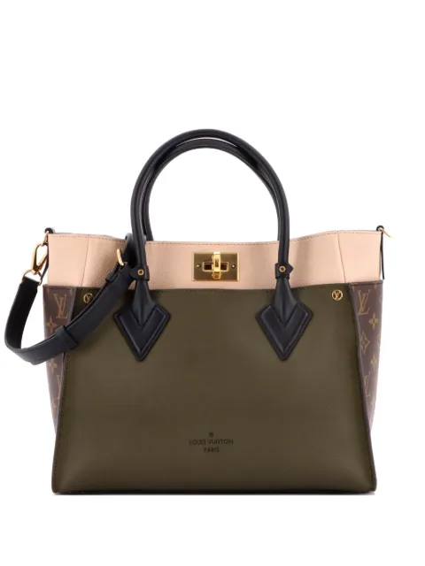 Louis Vuitton Pre-Owned On My Side Leather with Monogram Canvas MM tote bag Green JEJL1848ATU9IW8I
