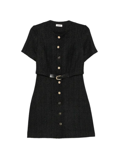 SANDRO belted button-front mini dress Black SFPRO05040