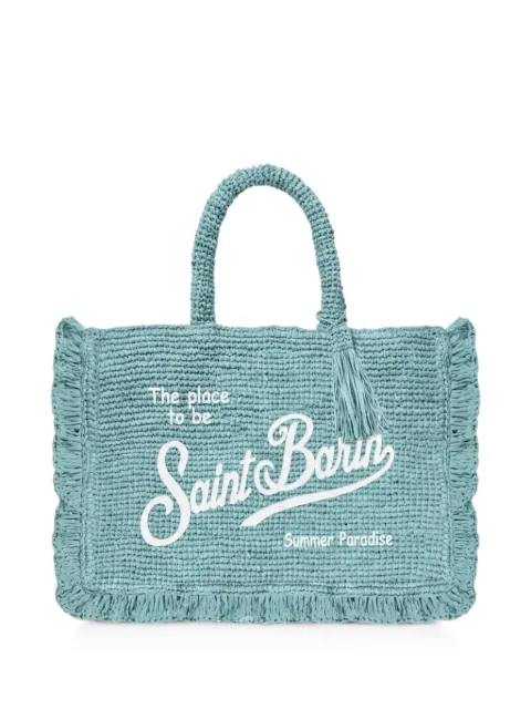 MC2 Saint Barth Volant raffia tote bag Blue RAFV001