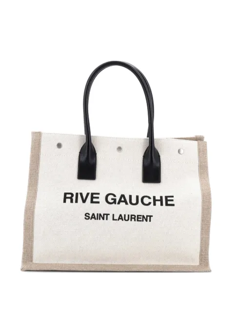 Saint Laurent Pre-Owned Rive Gauche Shopper Canvas Small tote bag Neutrals 3ZL8KYZLTE96LNZA