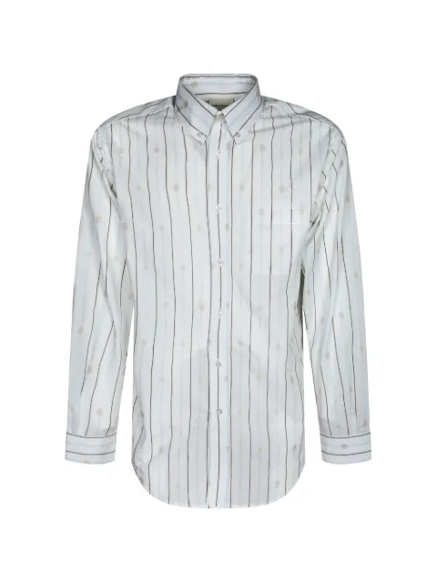 Drôle De Monsieur monogram-embroidered striped shirt White JSH240CO185OW