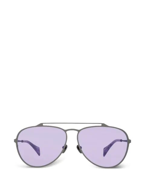 Discord Yohji Yamamoto double-bridge pilot-frame sunglasses Grey YY7039902