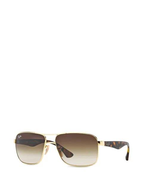 Ray-Ban square-frame double-bridge sunglasses Brown RB35160011359
