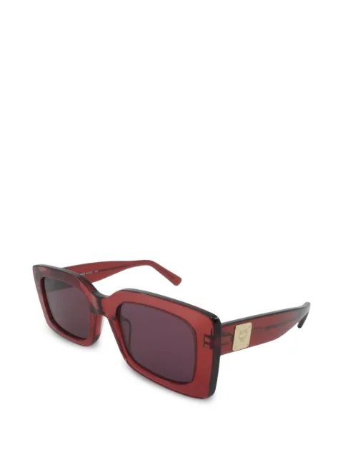 MCM logo-plaque rectangle-frame sunglasses Red MCM687S521