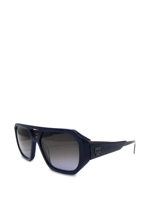 MCM Navigator-frame logo-plaque sunglasses Blue MCM677S416