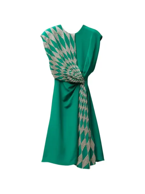 Versace embroidered silk midi evening dress Green 10244631A17435