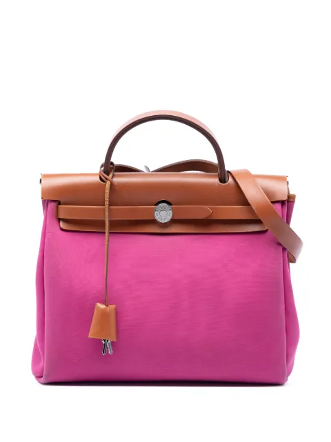 Hermès Pre-Owned 2019 Toile Verso Herbag Zip 31 satchel Pink R3RPMLU262ZG4NNP